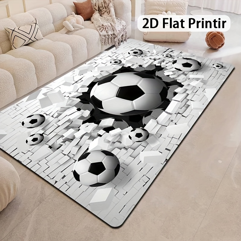 Outdoor Sport Area - Futbol Topu 3D Efektli Halı Flanel
