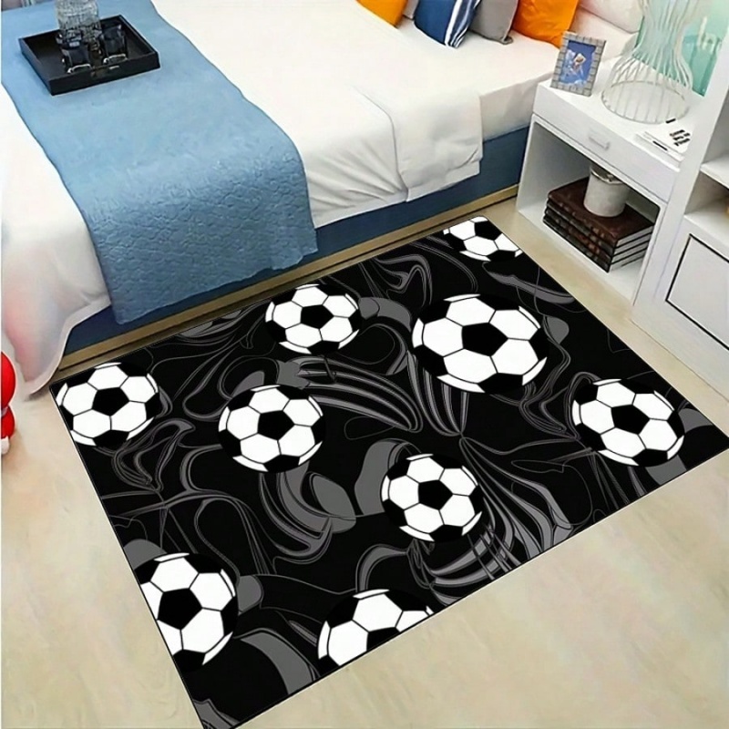 Outdoor Sport Area - Siyah Gri Girdaplı Futbol Baskılı Yer