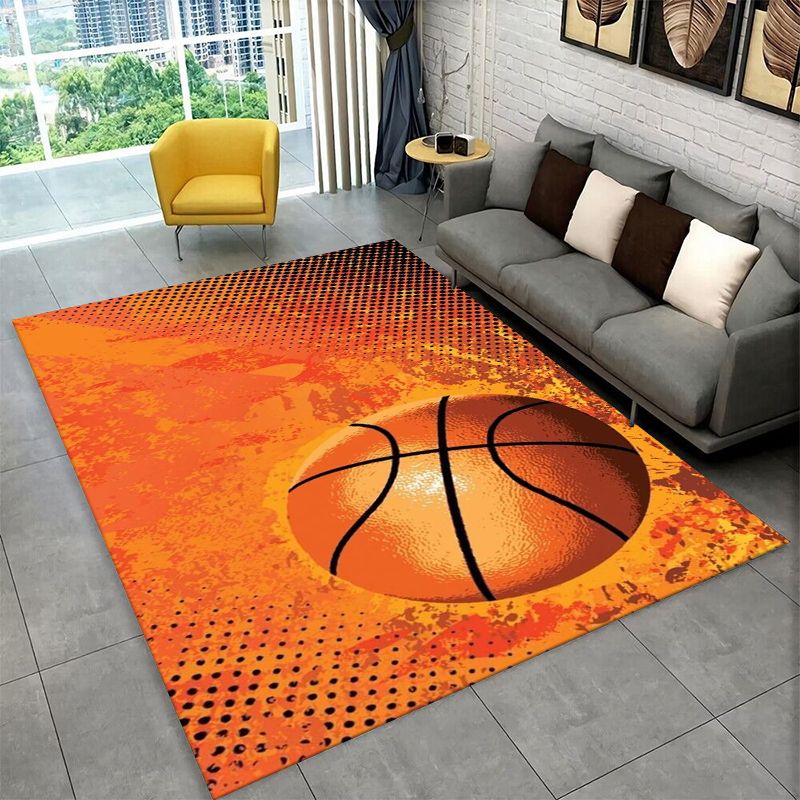 Outdoor Sport Area - Retro Basketbol Sahası Desenli Geniş Alan